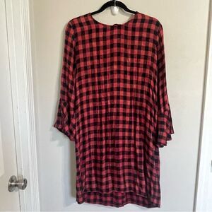 Cloth & Stone Size medium Plaid Red and Black Women's Dress